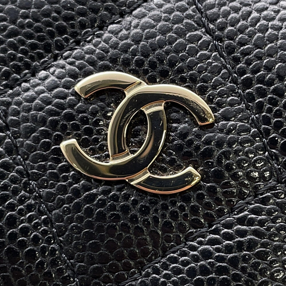 CHANEL Black Caviar Leather Logo Wallet - Picture 10 of 13